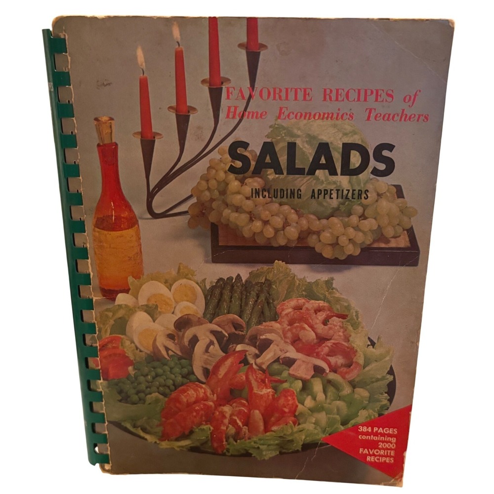 Vtg 1964 Home Economics Salads Cookbook MCM Retro Kitchen Kitsch Styling Prop